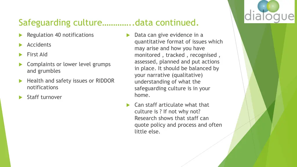 safeguarding culture data continued