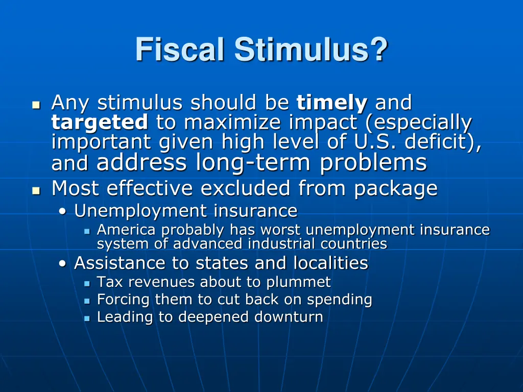 fiscal stimulus