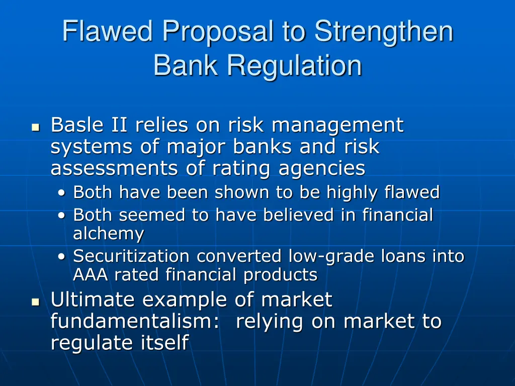 flawed proposal to strengthen bank regulation