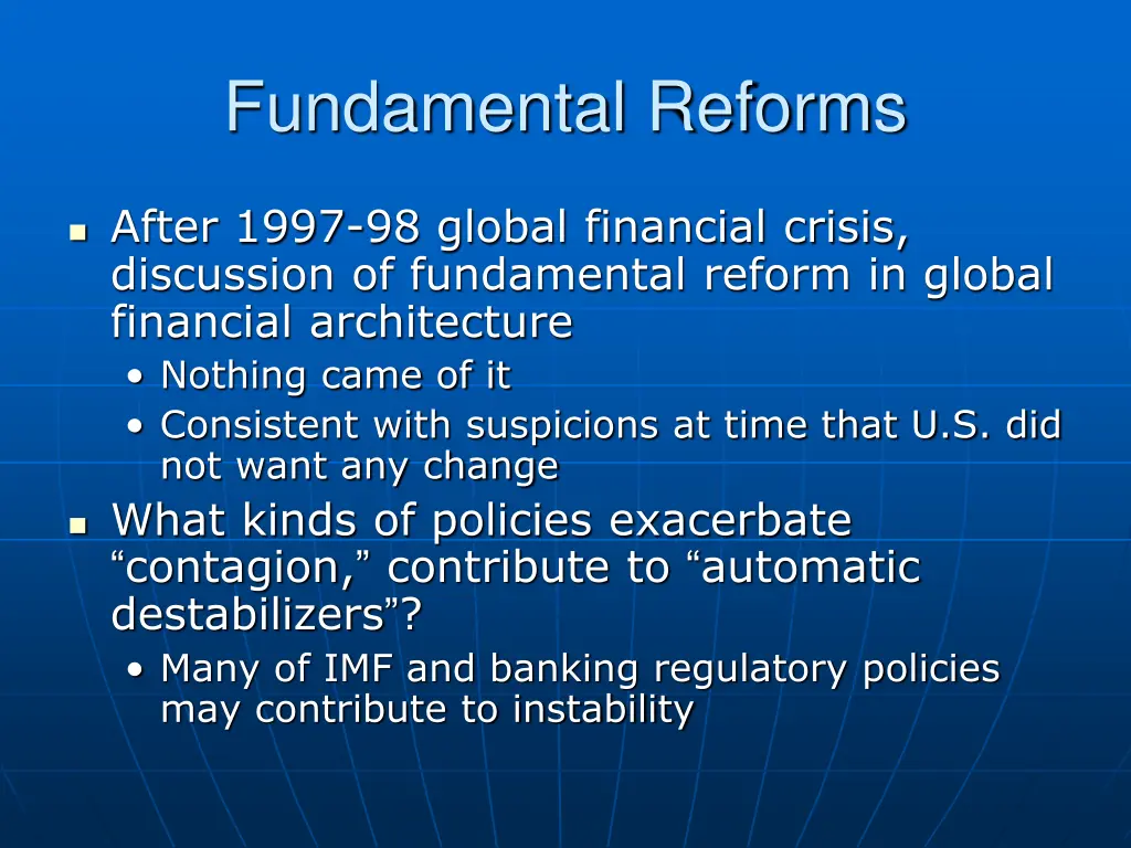 fundamental reforms