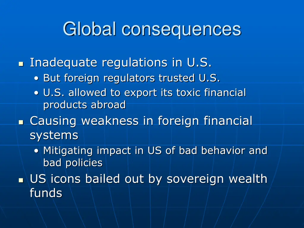 global consequences