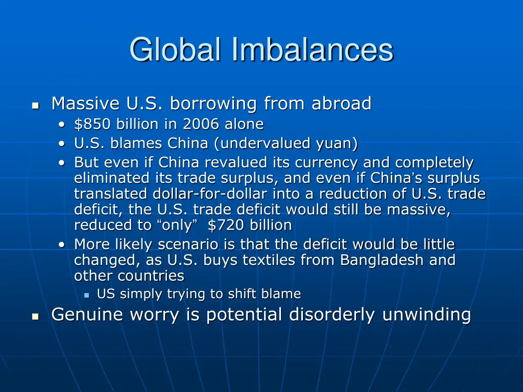 global imbalances