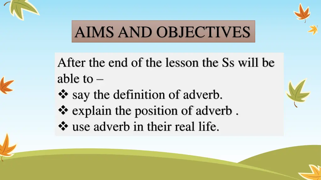 aims and objectives