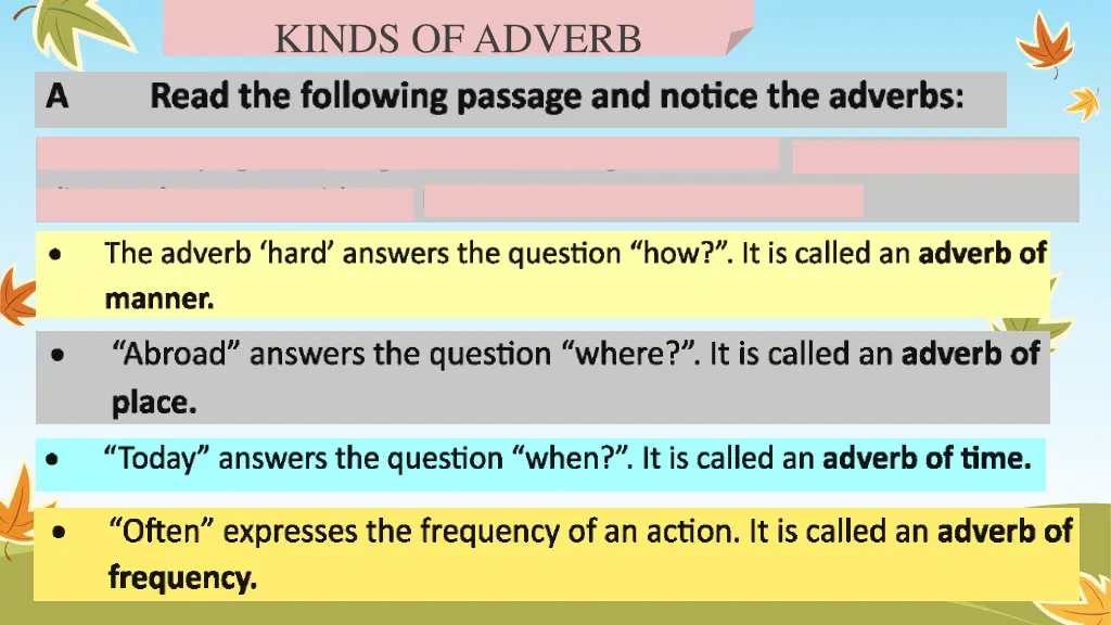 kinds of adverb