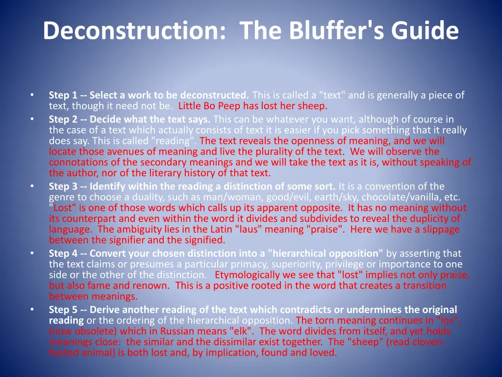 deconstruction the bluffer s guide 1