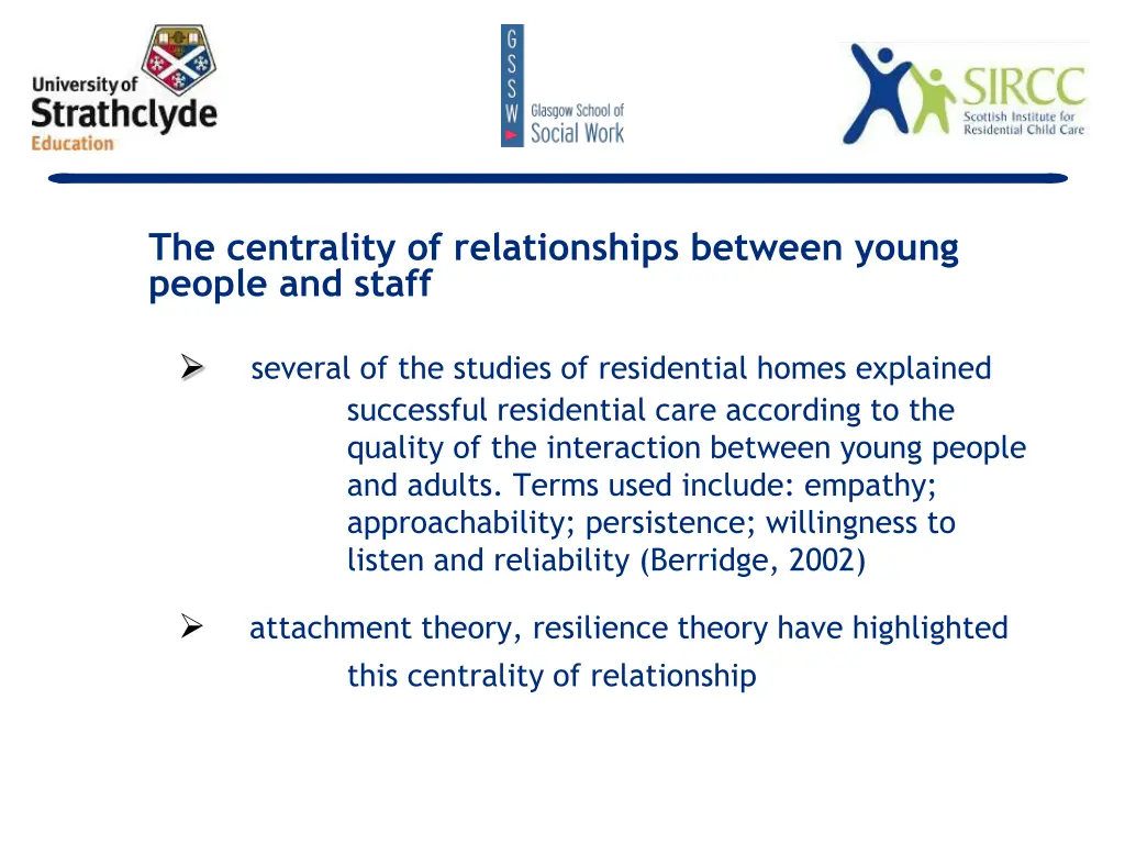 the centrality of relationships between young