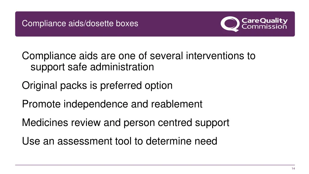 compliance aids dosette boxes