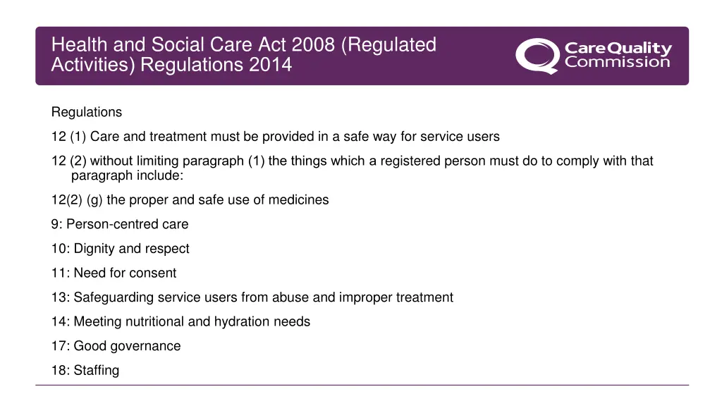 health and social care act 2008 regulated