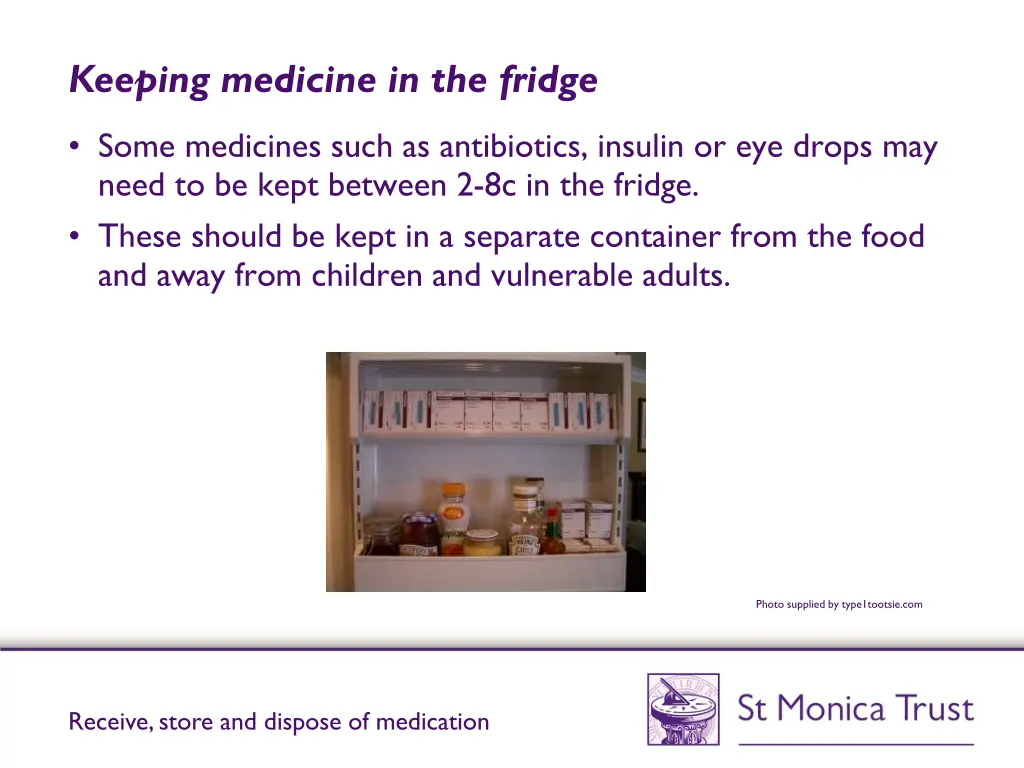 keeping medicine in the fridge