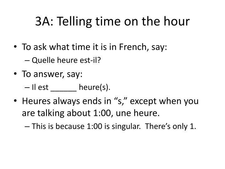 3a telling time on the hour