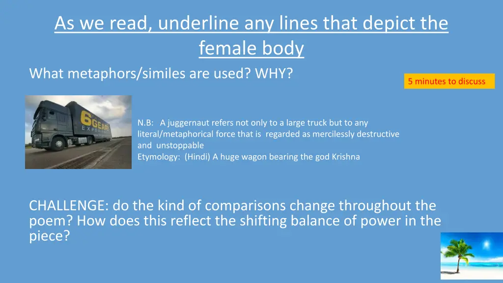 as we read underline any lines that depict