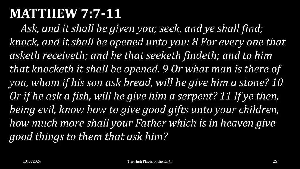 matthew 7 7 11 ask and it shall be given you seek