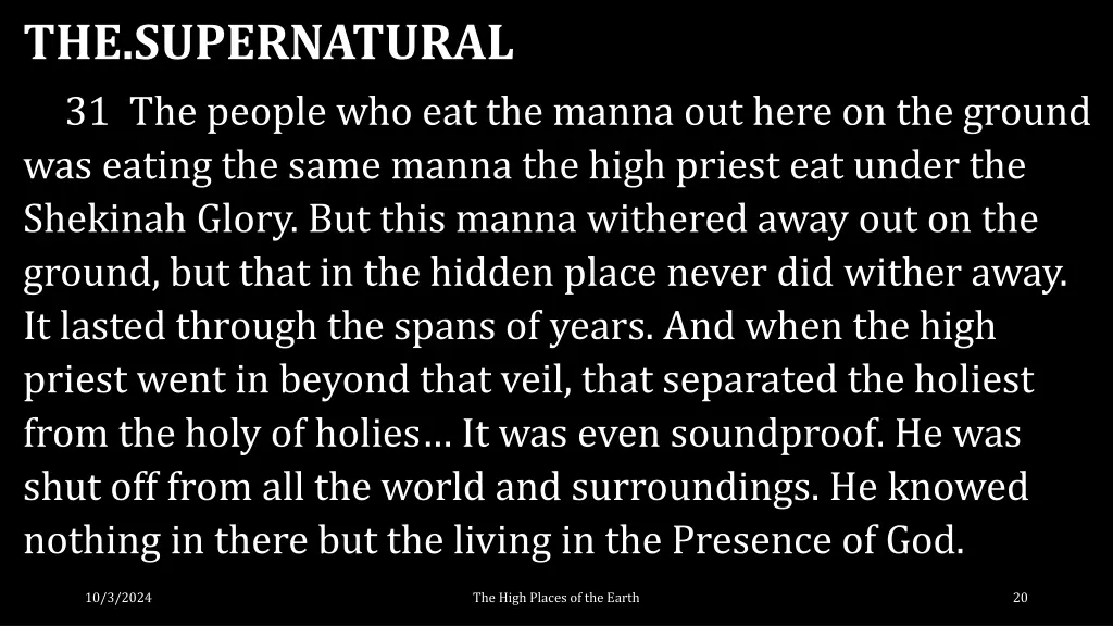 the supernatural 31 the people who eat the manna