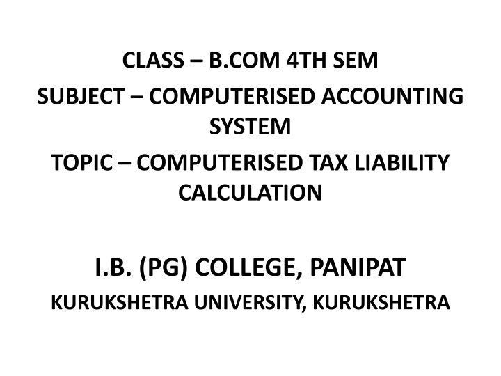 class b com 4th sem subject computerised