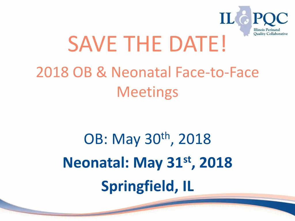 save the date 2018 ob neonatal face to face