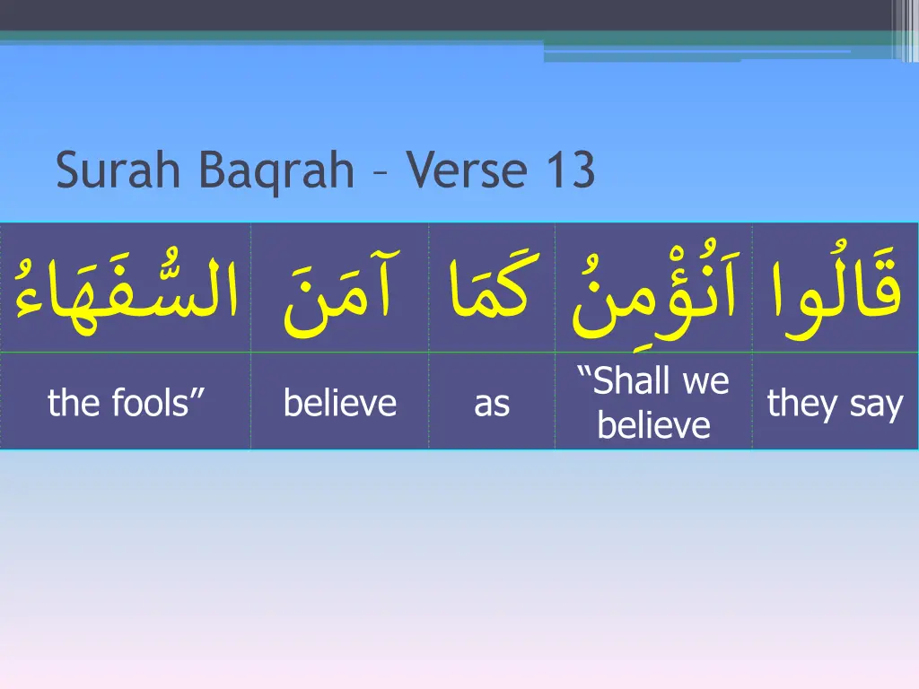 surah baqrah verse 13 2