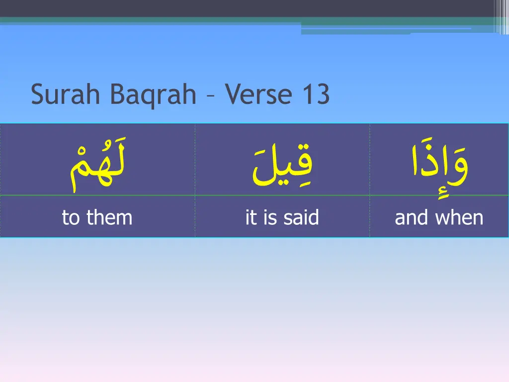 surah baqrah verse 13