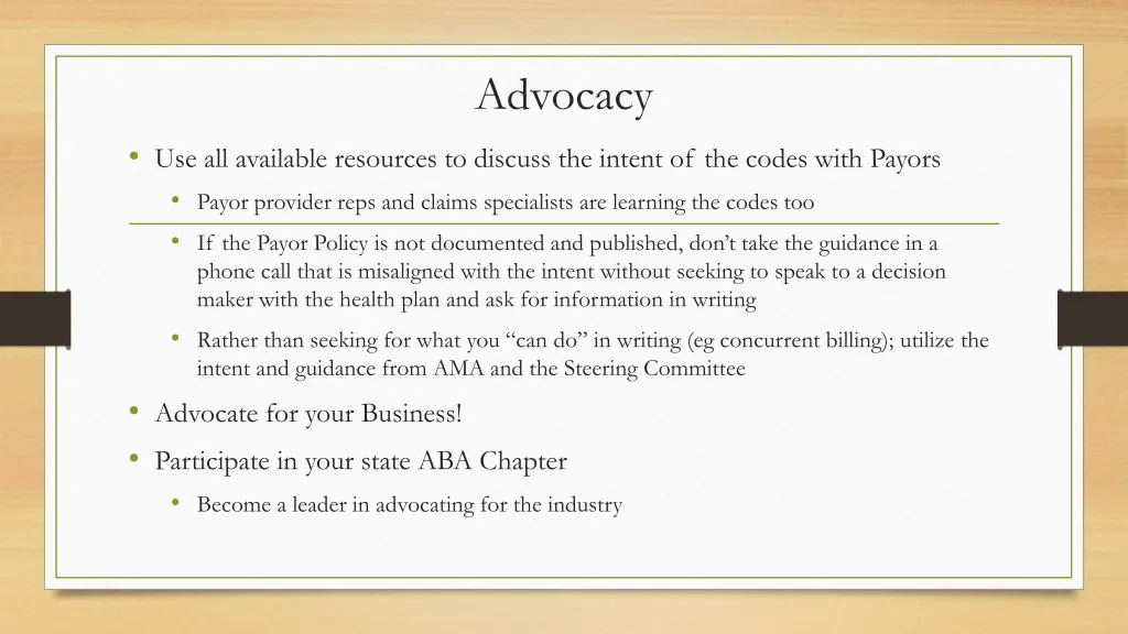 advocacy