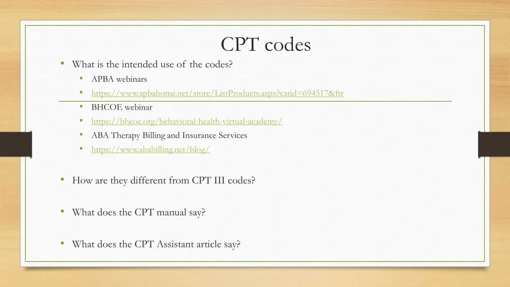 cpt codes