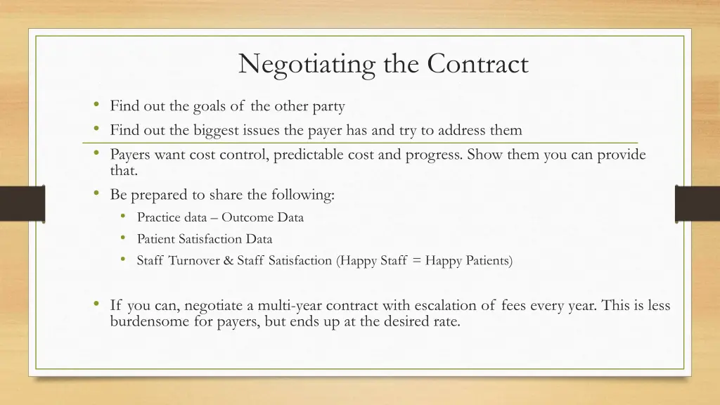 negotiating the contract 1