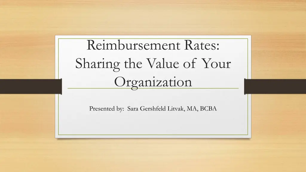 reimbursement rates sharing the value of your