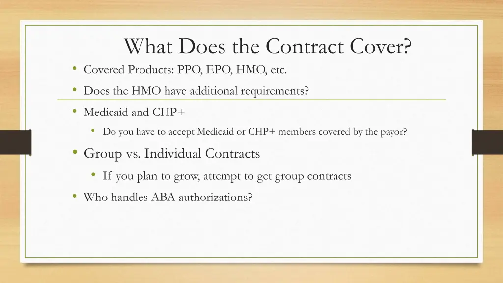 what does the contract cover covered products