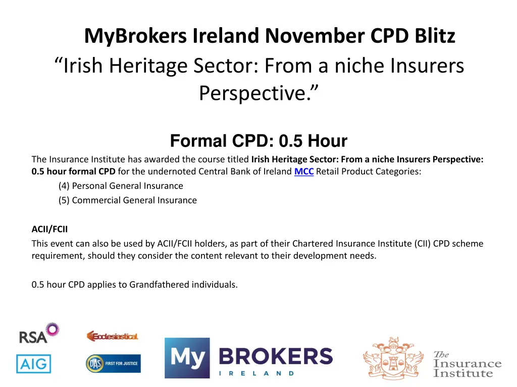 mybrokers ireland november cpd blitz irish