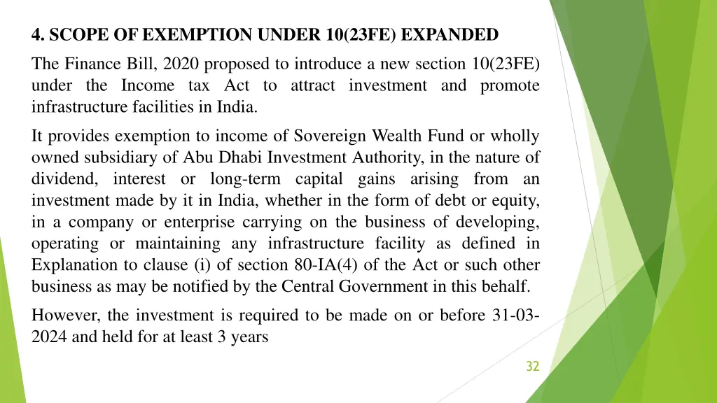 4 scope of exemption under 10 23fe expanded