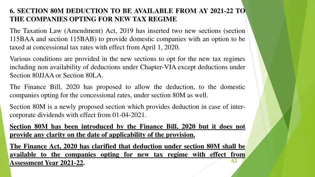 6 section 80m deduction to be available from