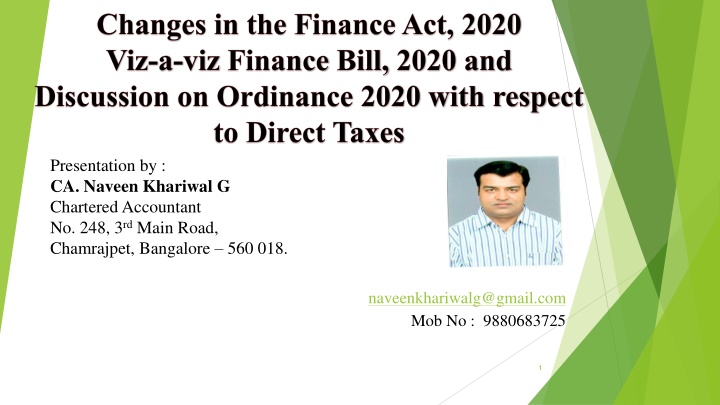 changes in the finance act 2020 viz a viz finance