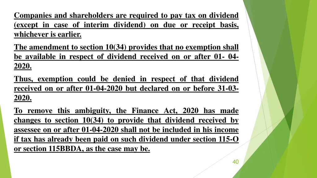 companies and shareholders are required