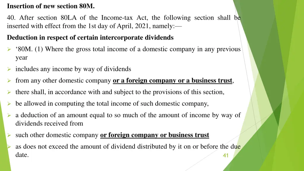 insertion of new section 80m