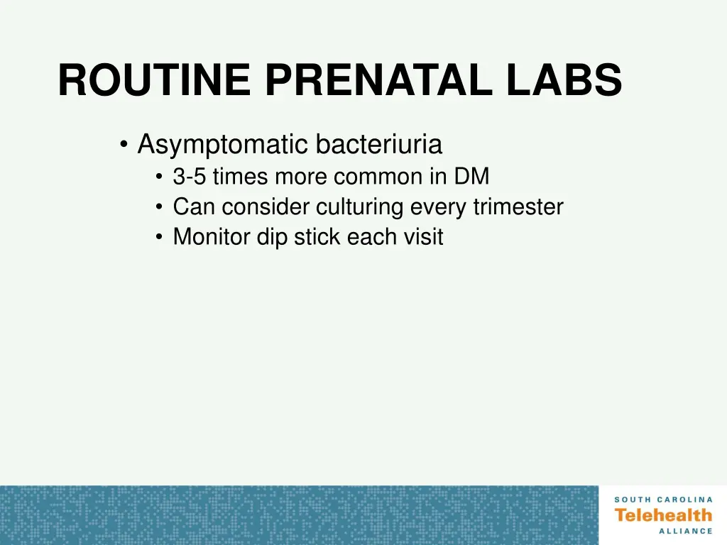 routine prenatal labs