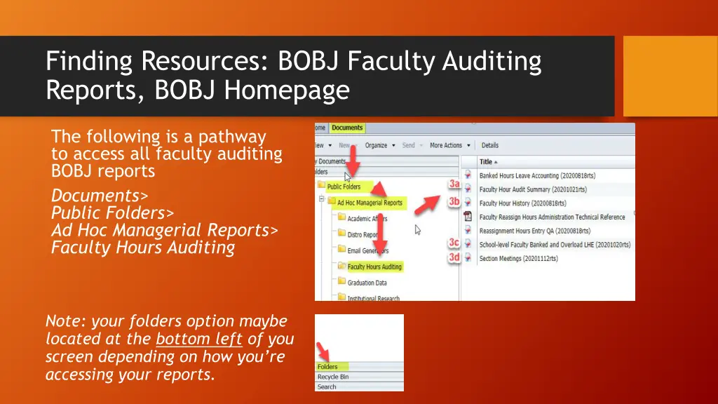 finding resources bobj faculty auditing reports