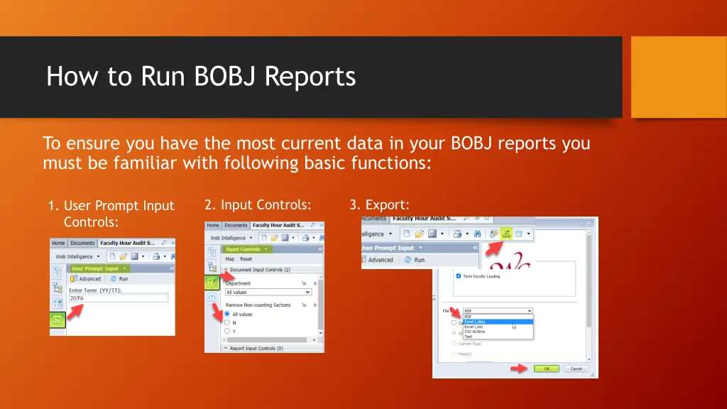 how to run bobj reports