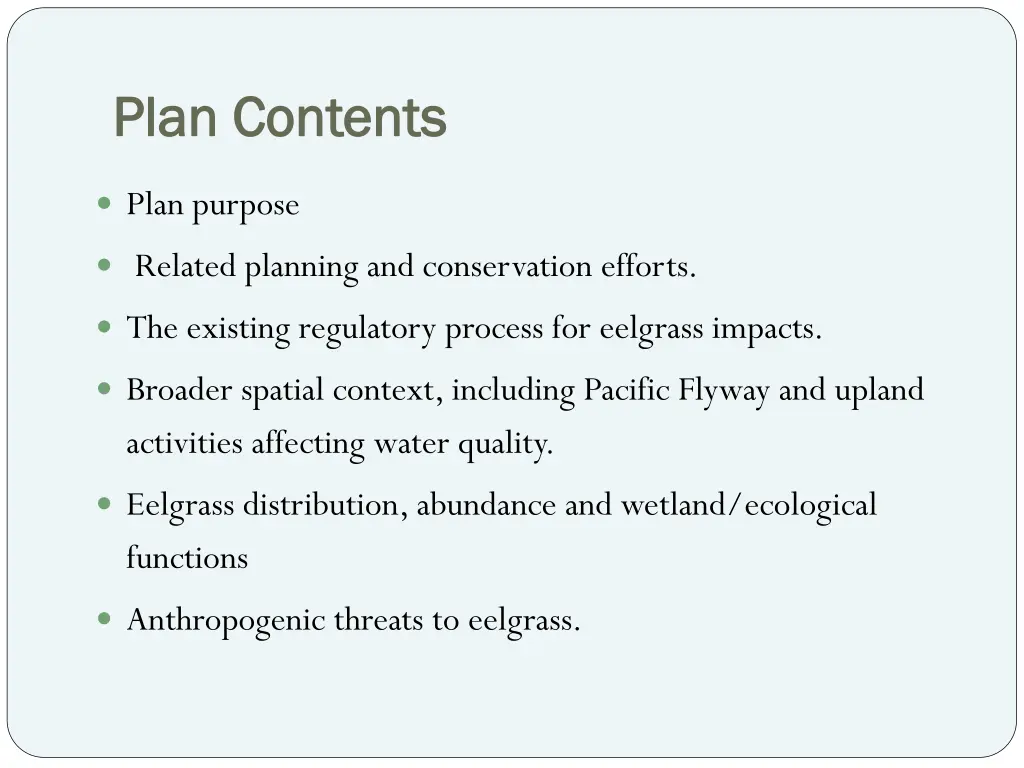 plan contents plan contents