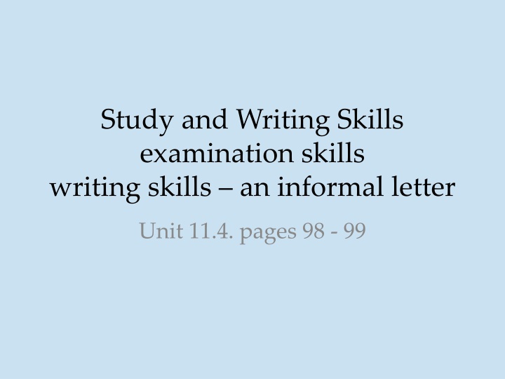 study and writing skills examination skills