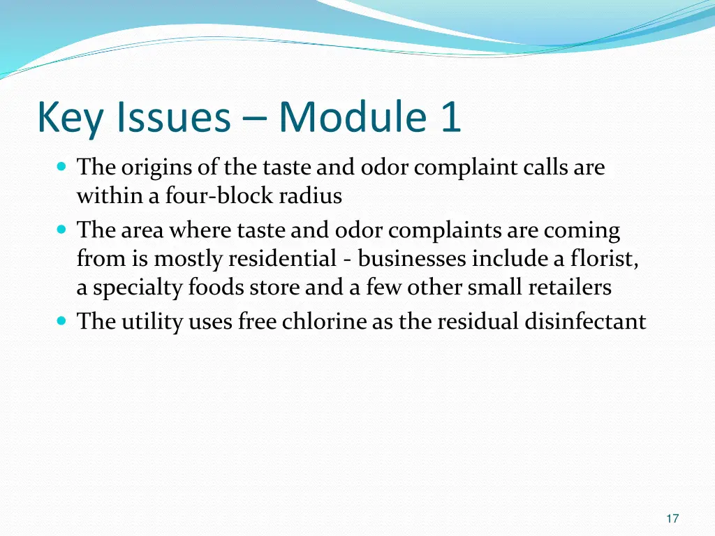 key issues module 1