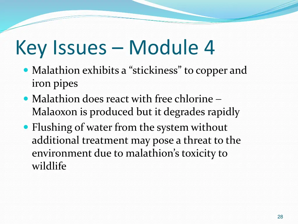 key issues module 4 malathion exhibits