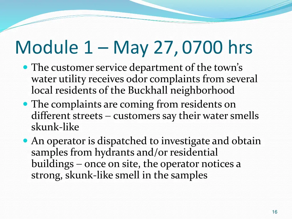 module 1 may 27 0700 hrs the customer service