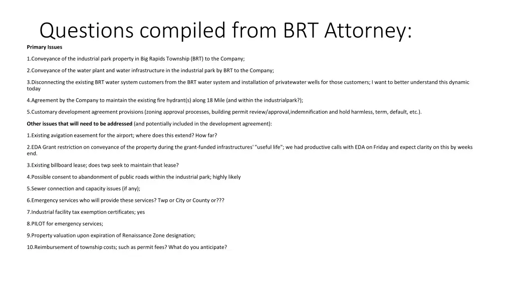 questions compiled from brt attorney primary