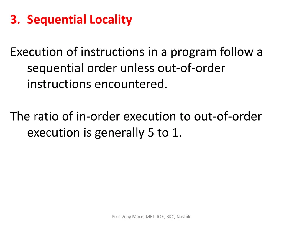 3 sequential locality