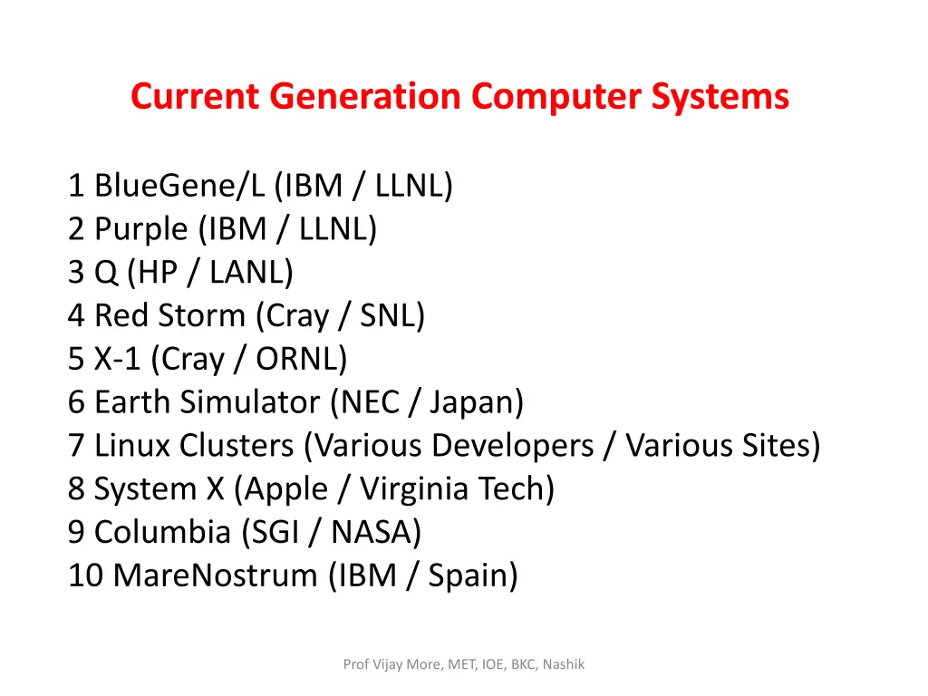 current generation computer systems