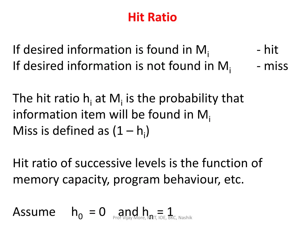 hit ratio