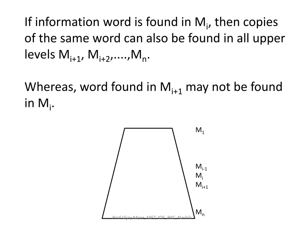 if information word is found in m i then copies