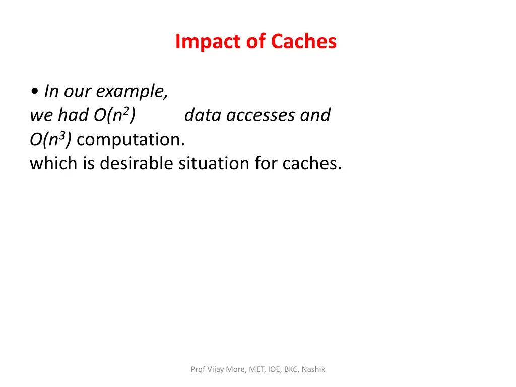 impact of caches