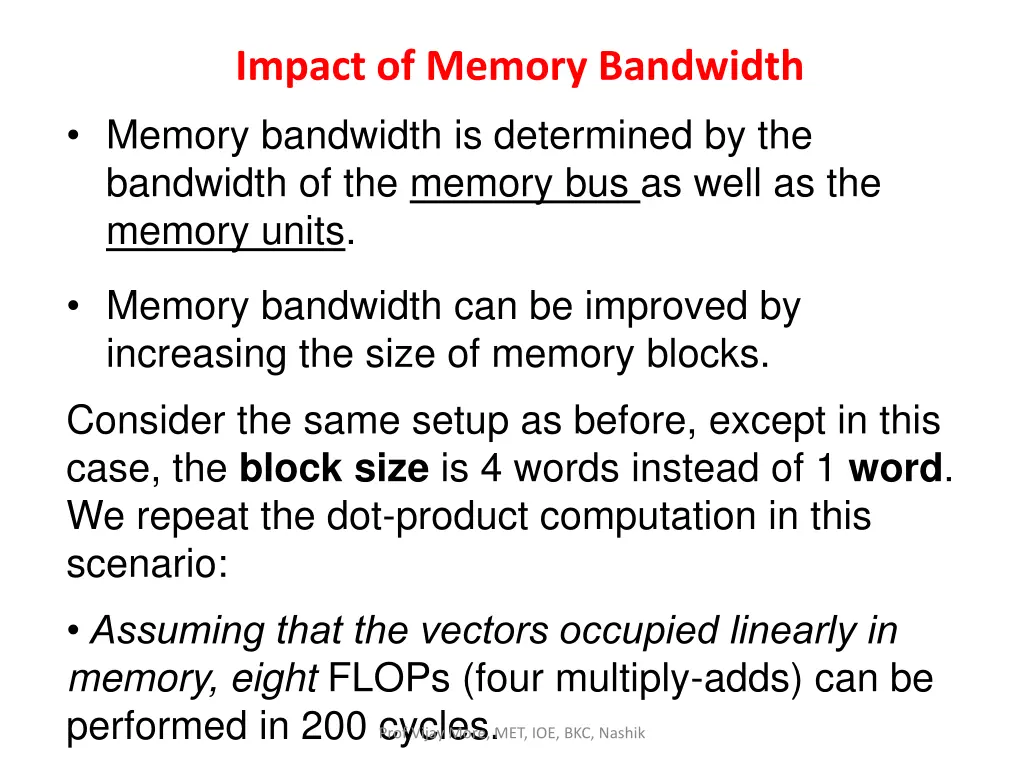 impact of memory bandwidth memory bandwidth