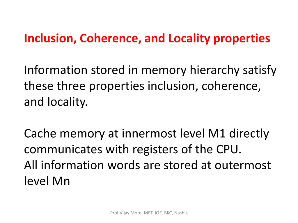 inclusion coherence and locality properties