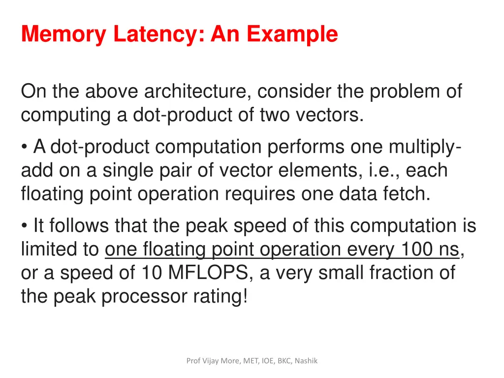 memory latency an example 1