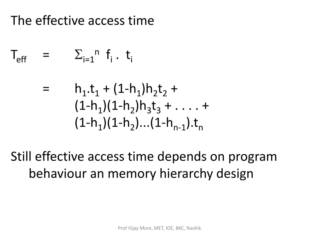 the effective access time